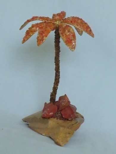 Palme (± 18 cm) mit Karneol und Tigerauge